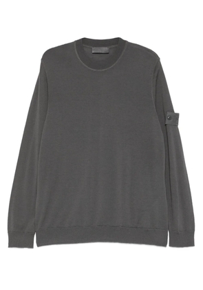 Stone Island logo-patch crew-neck sweater - Grey