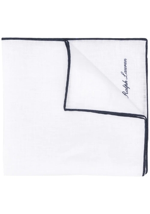 Ralph Lauren Purple Label logo embroidered pocket square scarf - White