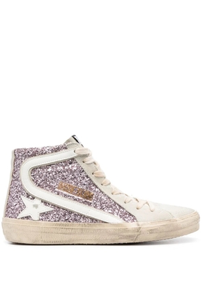 Golden Goose Slide glitter-detail sneakers - Pink