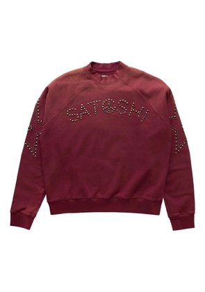 SATOSHI NAKAMOTO stud-embellished sweatshirt - Red