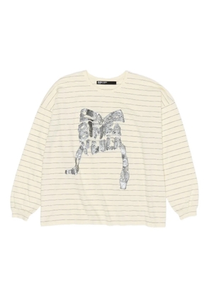 Bimba y Lola logo-print striped T-shirt - Neutrals
