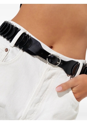 Rabanne leather metal-detail belt - Black