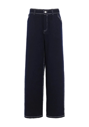 Barrie contrast-stitch wool trousers - Blue