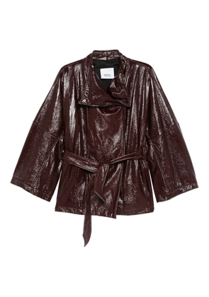 Erika Cavallini belted jacket - Brown