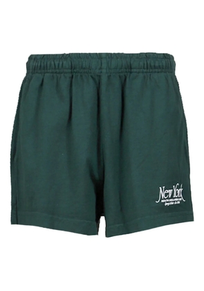 Sporty & Rich logo-embroidered shorts - Green