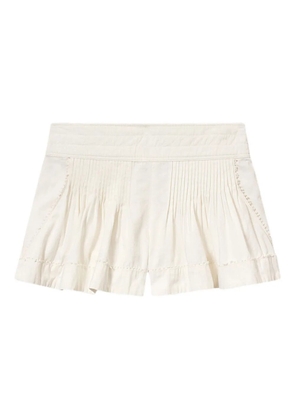 ISABEL MARANT Cybila lace pleated shorts - Neutrals