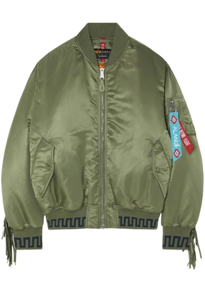Alanui x Alpha Industries fringe-detailing bomber jacket - Green