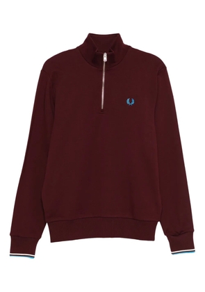 Fred Perry laurel-embroidered half-zip sweatshirt