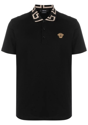 Versace Greca short-sleeved polo shirt - Black