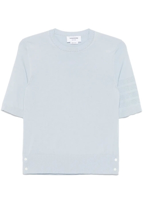 Thom Browne 4-Bar pointelle T-shirt - Blue