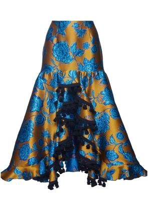 La DoubleJ Feria asymmetric jacquard skirt - Yellow