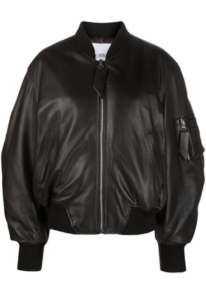 The Attico leather bomber jacket - Brown