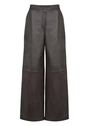 Yves Salomon leather trousers - Brown