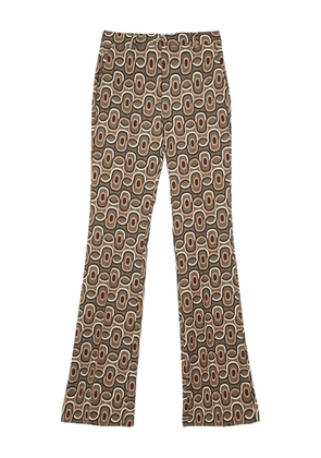 MALIPARMI geometric-pattern flared trousers - Brown
