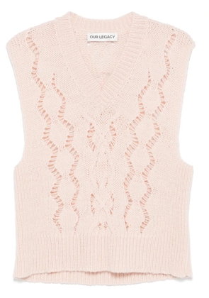 OUR LEGACY Cable Michigan vest - Pink