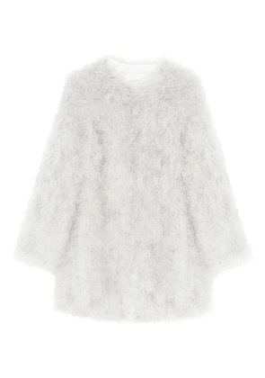 Yves Salomon round-neck feather jacket - White