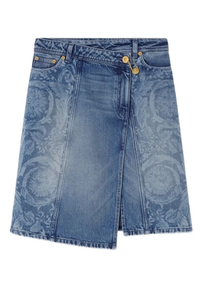 Versace asymmetric denim skirt - Blue