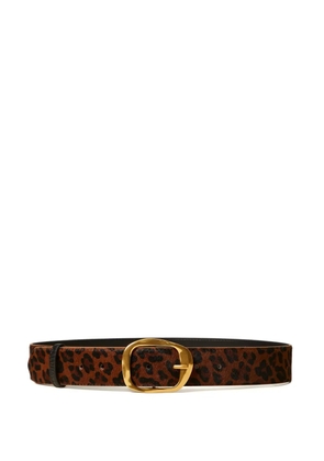 TWINSET leopard-print leather belt - Brown