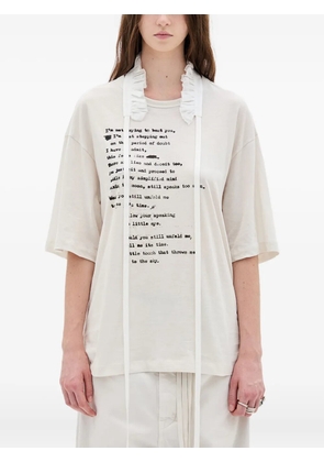 Ann Demeulemeester text-print crew-neck t-shirt - Neutrals