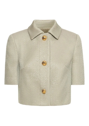 Oscar de la Renta sequin-embellished tweed jacket - Silver