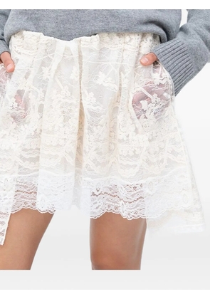Nº21 asymmetrical lace mini skirt - White