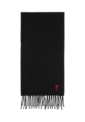 AMI Paris Ami De Coeur wool scarf - Black