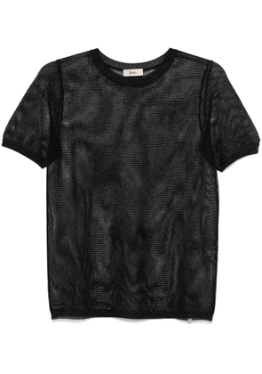 Herno open-knit T-shirt - Black