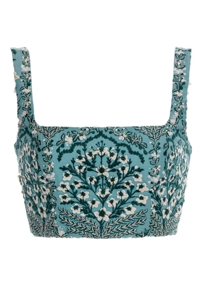 Agua By Agua Bendita Amanda Ceiba square-neck top - Blue