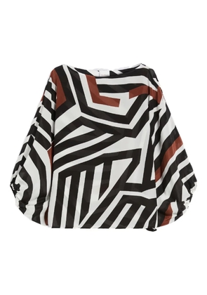 Max Mara Camino asymmetric striped blouse - Black