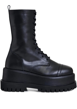 Essentiel Antwerp platform lace-up combat boots - Black