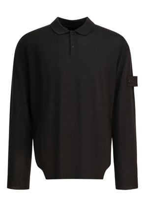 Stone Island logo-badge polo shirt - Black