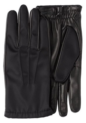 Prada logo-plaque panelled gloves - Black