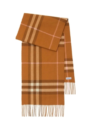 Burberry checked cashemere scarf - Orange