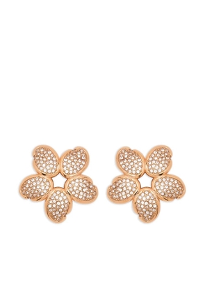 Oscar de la Renta Crystal O Flower earrings - Gold