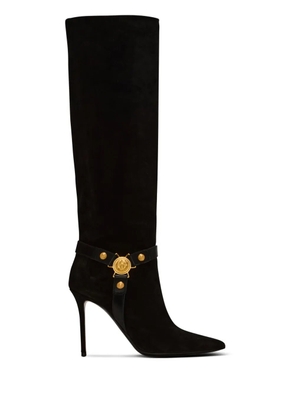 Balmain Eva 95mm suede biker boots - Black