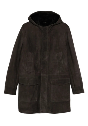 Arma hooded suede coat - Brown
