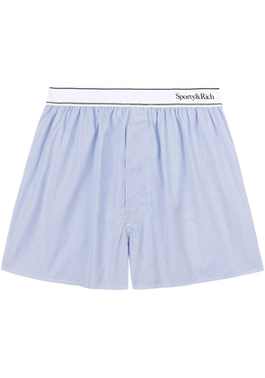 Sporty & Rich logo-waistband shorts - Blue