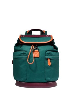 Lancel Escapade drawstring leather-trimmed backpack - Green