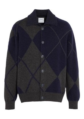 Barrie argyle-pattern cardigan - Grey