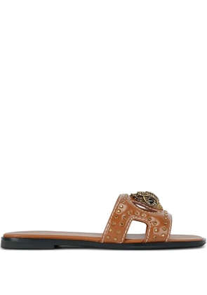 Kurt Geiger London Eagle Head-detail studded flat sandals - Brown