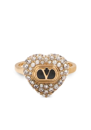 Valentino Garavani Coeur Royal crystal-embellished heart ring - Gold