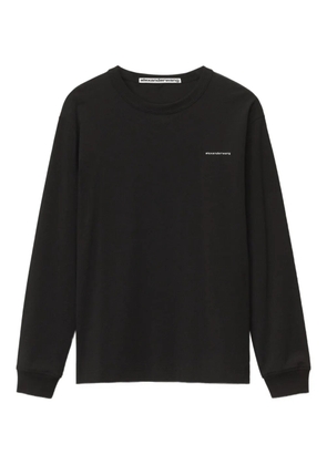 Alexander Wang logo-embroidered longsleeve T-shirt - Black