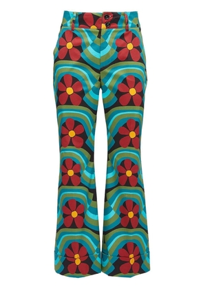 La DoubleJ Hendrix floral-print flared trousers - Blue