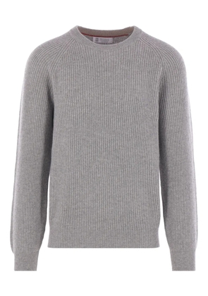 Brunello Cucinelli ribbed crew-neck sweater - Grey