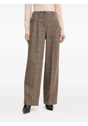 LUISA SPAGNOLI Ossana check pleated trousers - Brown