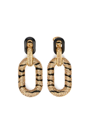Roberto Cavalli tiger-stripes crystal-embellishment earrings - Gold