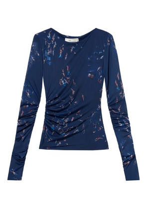 Blumarine ruched-detail T-shirt - Blue