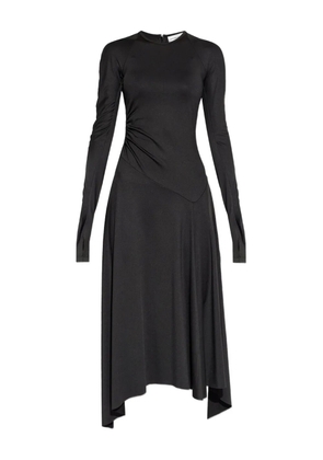 Victoria Beckham asymmetric-hem long-sleeved midi dress - Black