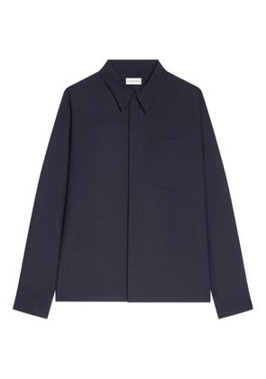 DRIES VAN NOTEN zip-up patch-pocket shirt - Blue