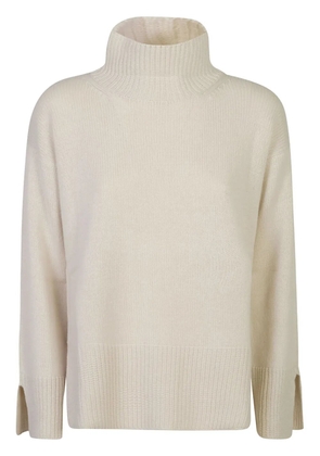 Le Tricot Perugia slit-cuff turtle neck - Neutrals